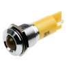 RS PRO Yellow Panel Mount Indicator Silver Bezel, 12 V AC/DC, 20mA, Solder Tab Termination, Prominent Bezel 203-931