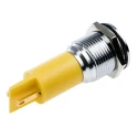 RS PRO Yellow Panel Mount Indicator Silver Bezel, 12 V AC/DC, 20mA, Solder Tab Termination, Prominent Bezel 203-931