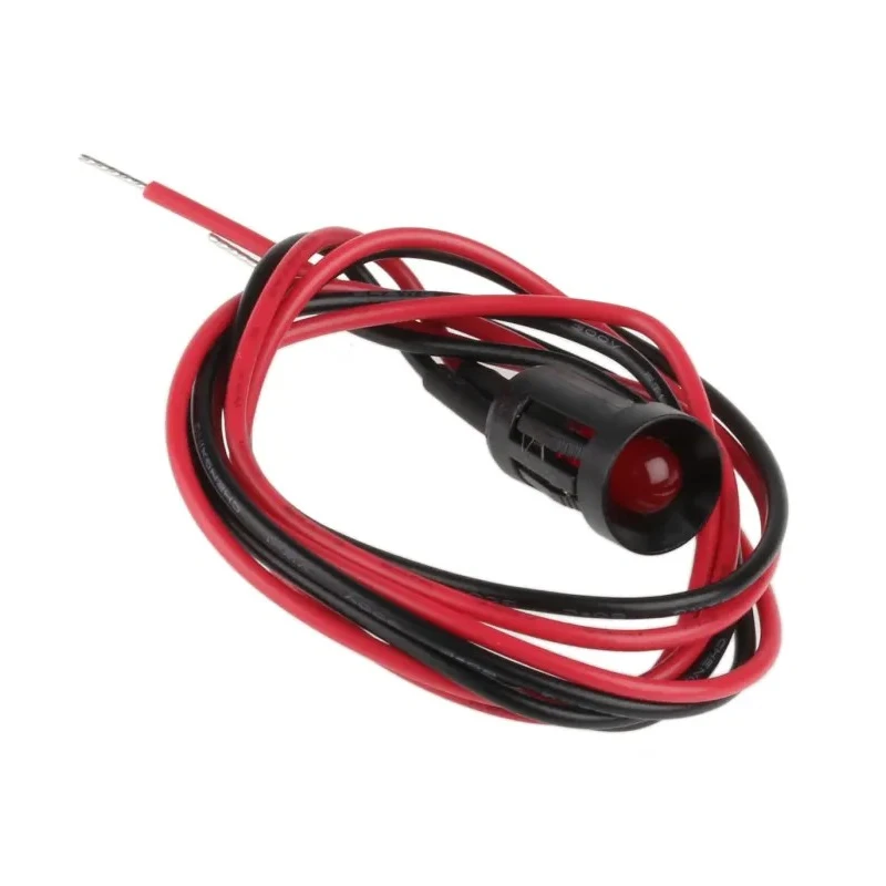 RS PRO Red Panel Mount Indicator 24V DC 20mA Lead Wire Termination Recessed 204-085