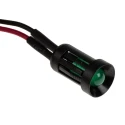 RS PRO Green Panel Mount Indicator 12V DC 20mA Lead Wire Termination Recessed Black Bezel 204-079