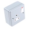 MK Electric 5A Grey 1 Gang Plug Socket Metalclad Plus Surface Mounted Shuttered K2871 ALM