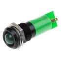 RS PRO Green Panel Mount Indicator 12V 20mA IP67 Prominent Bezel Black IP67