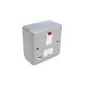 MK Electric 13A 1 Gang Switched Fused Spur with Neon Indicator, Surface/Flush Mount, White High Gloss Finish K972 ALM
