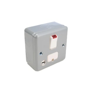 MK Electric 13A 1 Gang Switched Fused Spur with Neon Indicator, Surface/Flush Mount, White High Gloss Finish K972 ALM