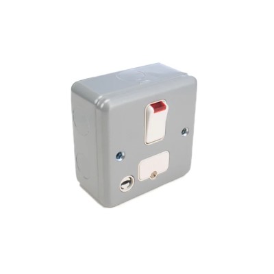 MK Electric 13A 1 Gang Switched Fused Spur with Neon Indicator, Surface/Flush Mount, White High Gloss Finish K972 ALM