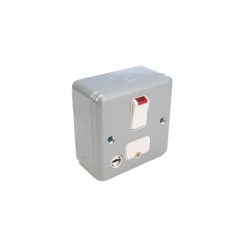 MK Electric 13A 1 Gang Switched Fused Spur with Neon Indicator, Surface/Flush Mount, White High Gloss Finish K972 ALM