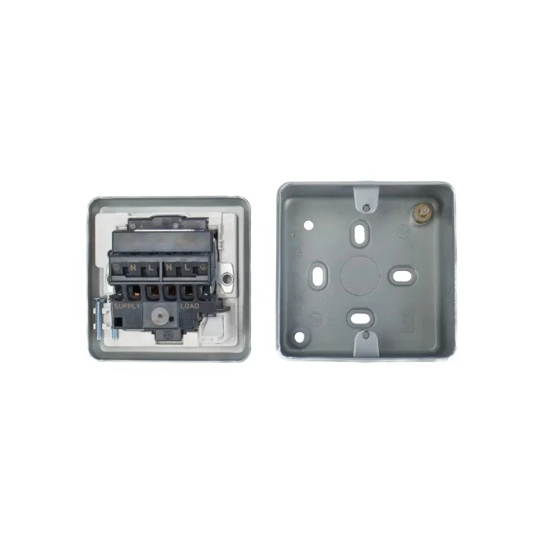 MK Electric 13A 1 Gang Switched Fused Spur with Neon Indicator, Surface/Flush Mount, White High Gloss Finish K972 ALM