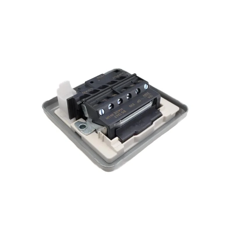 MK Electric 13A 1 Gang Switched Fused Spur with Neon Indicator, Surface/Flush Mount, White High Gloss Finish K972 ALM