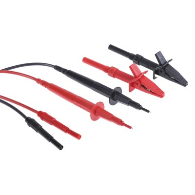RS PRO Fused Test Lead Kit Straight Plug 1.2m Length 1000V CAT III Safety 204-599