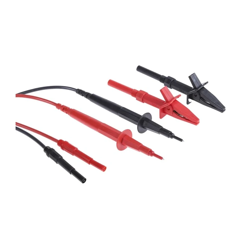 RS PRO Fused Test Lead Kit Straight Plug 1.2m Length 1000V CAT III Safety 204-599
