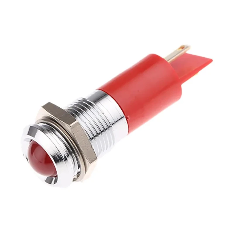 RS PRO Red Panel Mount Indicator 48V dc 65V dc 16mA Prominent Bezel 14mm Mount Hole 204-697