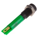 RS PRO Green Panel Mount Indicator 12V dc 20mA Solder Tab Termination Recessed Bezel 204-798