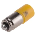 RS PRO Yellow Indicator Lamp Single Chip 24 V AC/DC Midget Groove Base 6 mm Diameter 203-622