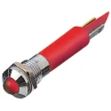 RS PRO Red Panel Mount Indicator, 110V AC, 6mA, Silver Bezel, Solder Tab Termination, Prominent Bezel 205-218
