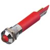RS PRO Red Panel Mount Indicator, 110V AC, 6mA, Silver Bezel, Solder Tab Termination, Prominent Bezel 205-218