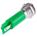 RS PRO Green Panel Mount Indicator 130V AC 6mA IP67 Silver Bezel Prominent 205-252