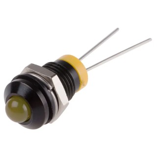 RS PRO Yellow Panel Mount Indicator 2V DC 20mA IP67 Prominent Bezel IP67