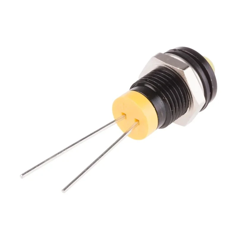 RS PRO Yellow Panel Mount Indicator 2V DC 20mA IP67 Prominent Bezel IP67