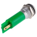 RS PRO Green Panel Mount Indicator, 24 V ac, 24V dc, 20mA, Solder Tab Termination, IP67, Prominent Bezel 205-381