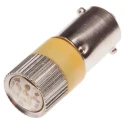 RS PRO Yellow Indicator Lamp Multichip, 28 V AC/DC, BA9 Base, 10 mm Diameter 204-451