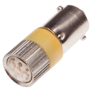 RS PRO Yellow Indicator Lamp Multichip, 28 V AC/DC, BA9 Base, 10 mm Diameter 204-451