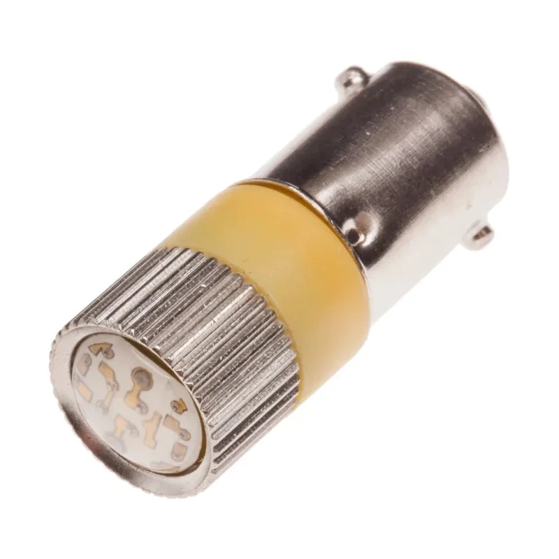 RS PRO Yellow Indicator Lamp Multichip, 28 V AC/DC, BA9 Base, 10 mm Diameter 204-451