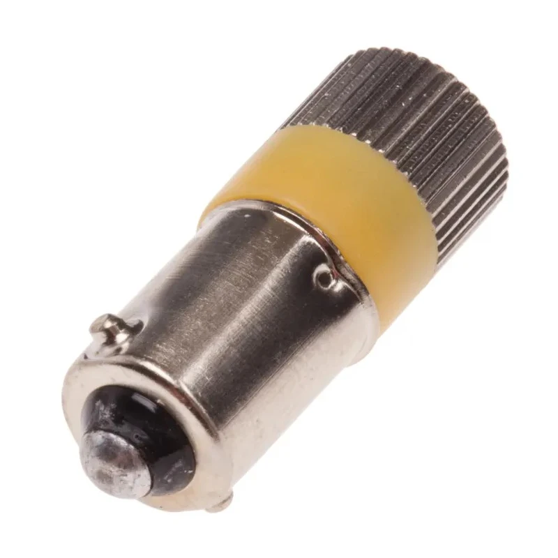 RS PRO Yellow Indicator Lamp Multichip, 28 V AC/DC, BA9 Base, 10 mm Diameter 204-451