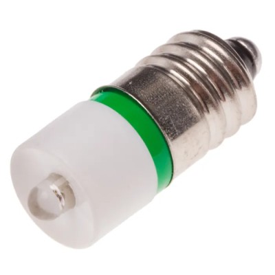 RS PRO Green Indicator Lamp Single Chip, 24 V AC/DC, E10 Base, 10 mm Diameter 204-704