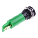 RS PRO Green Panel Mount Indicator 130V AC 6mA IP67 Black Bezel Prominent IP67