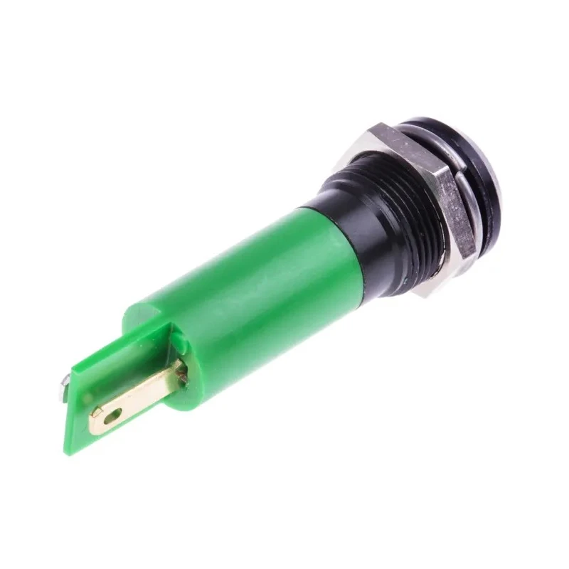 RS PRO Green Panel Mount Indicator 130V AC 6mA IP67 Black Bezel Prominent IP67
