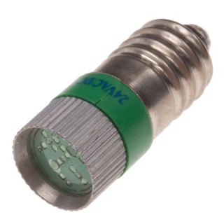 RS PRO Green Indicator Lamp Multichip 24 V AC/DC E10 Base 10 mm Diameter 204-760