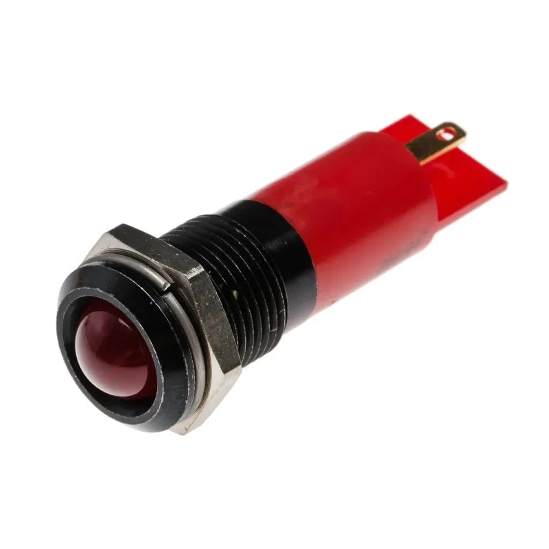 RS PRO Red Panel Mount Indicator 24V AC 20mA, Solder Tab Termination, Prominent Bezel 206-047