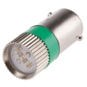 RS PRO Green Multichip Indicator Lamp, 28V DC, BA9 Base, 10 mm Diameter 205-066