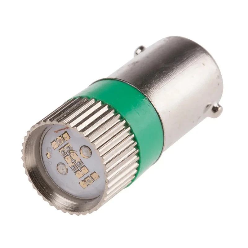 RS PRO Green Multichip Indicator Lamp, 28V DC, BA9 Base, 10 mm Diameter 205-066