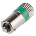 RS PRO Green Multichip Indicator Lamp, 28V DC, BA9 Base, 10 mm Diameter 205-066
