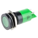 RS PRO Green Panel Mount Indicator 12 V AC/DC 20mA Solder Tab Termination Flush Bezel 206-261