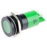 RS PRO Green Panel Mount Indicator 12 V AC/DC 20mA Solder Tab Termination Flush Bezel 206-261