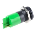 RS PRO Green Panel Mount Indicator 12 V AC/DC 20mA Solder Tab Termination Flush Bezel 206-261
