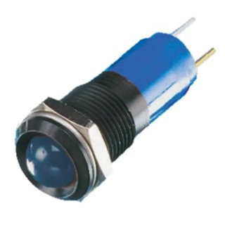 RS PRO Blue Panel Mount LED Indicator, 24V dc, IP67 Rated, Prominent Black Bezel IP67