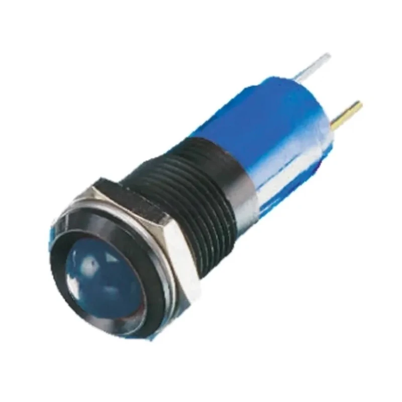 RS PRO Blue Panel Mount LED Indicator, 24V dc, IP67 Rated, Prominent Black Bezel IP67