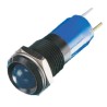 RS PRO Blue Panel Mount LED Indicator, 24V dc, IP67 Rated, Prominent Black Bezel IP67