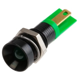 RS PRO Green Panel Mount Indicator, 2V DC, 20mA, Solder Tab Termination, Recessed Bezel 206-132
