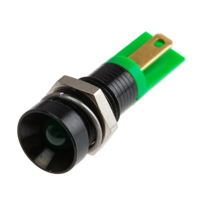 RS PRO Green Panel Mount Indicator, 2V DC, 20mA, Solder Tab Termination, Recessed Bezel 206-132