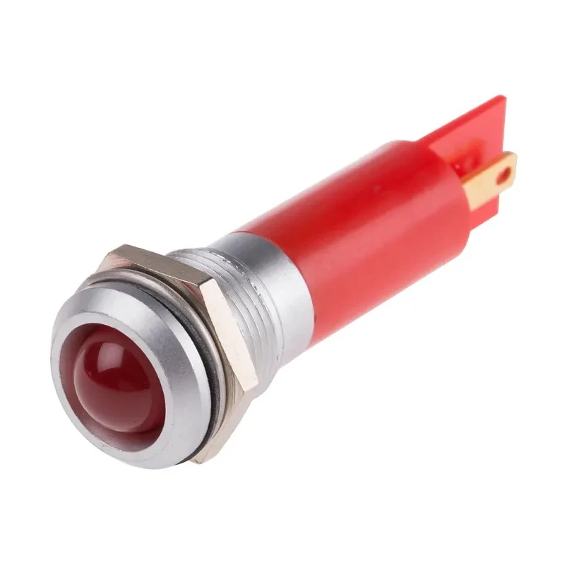 RS PRO Red Panel Mount Indicator, 230V AC, 3mA Current, IP67 Rated, Prominent Bezel Style IP67