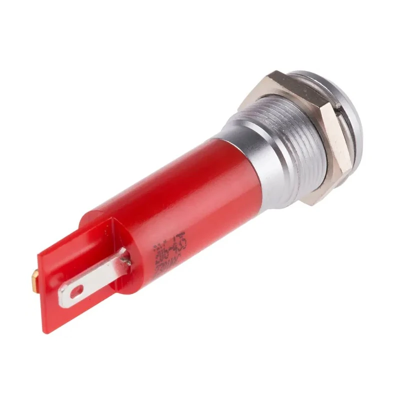 RS PRO Red Panel Mount Indicator, 230V AC, 3mA Current, IP67 Rated, Prominent Bezel Style IP67
