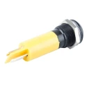 RS PRO Yellow Panel Mount Indicator 230V AC 3mA IP67 Prominent Bezel Black 206-441