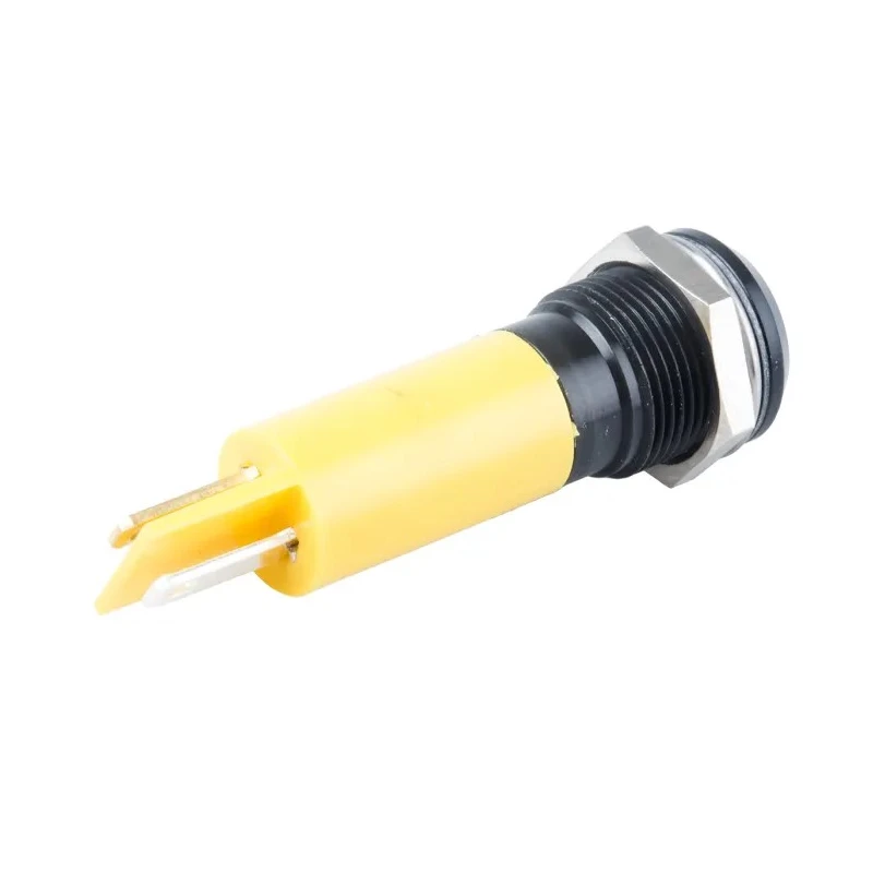 RS PRO Yellow Panel Mount Indicator 230V AC 3mA IP67 Prominent Bezel Black 206-441