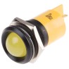 RS PRO Yellow Panel Mount Indicator 12V DC 20mA Solder Tab Termination Prominent Bezel 206-788