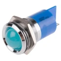 RS PRO Blue Panel Mount Indicator 24V dc 20mA Solder Tab Termination Prominent Bezel 206-794