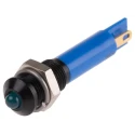 RS PRO Blue Panel Mount Indicator 12V DC 20mA Solder Tab Termination Prominent Bezel 206-750